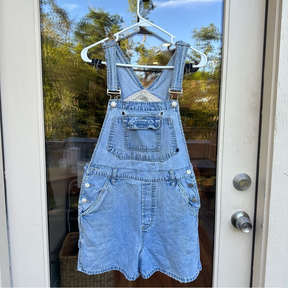 Vintage Light Wash Distressed Denim Overalls NOBO Modern Size Small